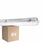 Multipack 6x Ledvance LED Damp Proof Housing MT Gen 3 IP65 | Suitable for 2x120cm LED Tube