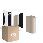 Multipack 6x D'Lite Wall Light Vossem Beige Up & Down | Suitable for 2x GU10 