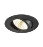 SLV New Tria Universal 68 Spot Aluminium Black Round 8.6W 600lm 38D - 925-930-940 CCT | Cutout 68mm -  Best Colour Rendering - Dimmable 