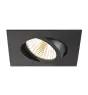 SLV New Tria 68 Spot Aluminium Black Square 8.3W 750lm 38D - 930 Warm White | Cutout 68mm - Best Colour Rendering - Dimmable 