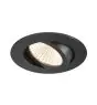 SLV New Tria 68 Spot Aluminium Black Round 8.3W 705lm 60D - 927 Extra Warm White | Cutout 68mm -  Best Colour Rendering - Dimmable 