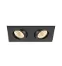 SLV New Tria 155 Spot Aluminium Black Square 14W 610lm 38D - 927 Extra Warm White | Best Colour Rendering - Dimmable 